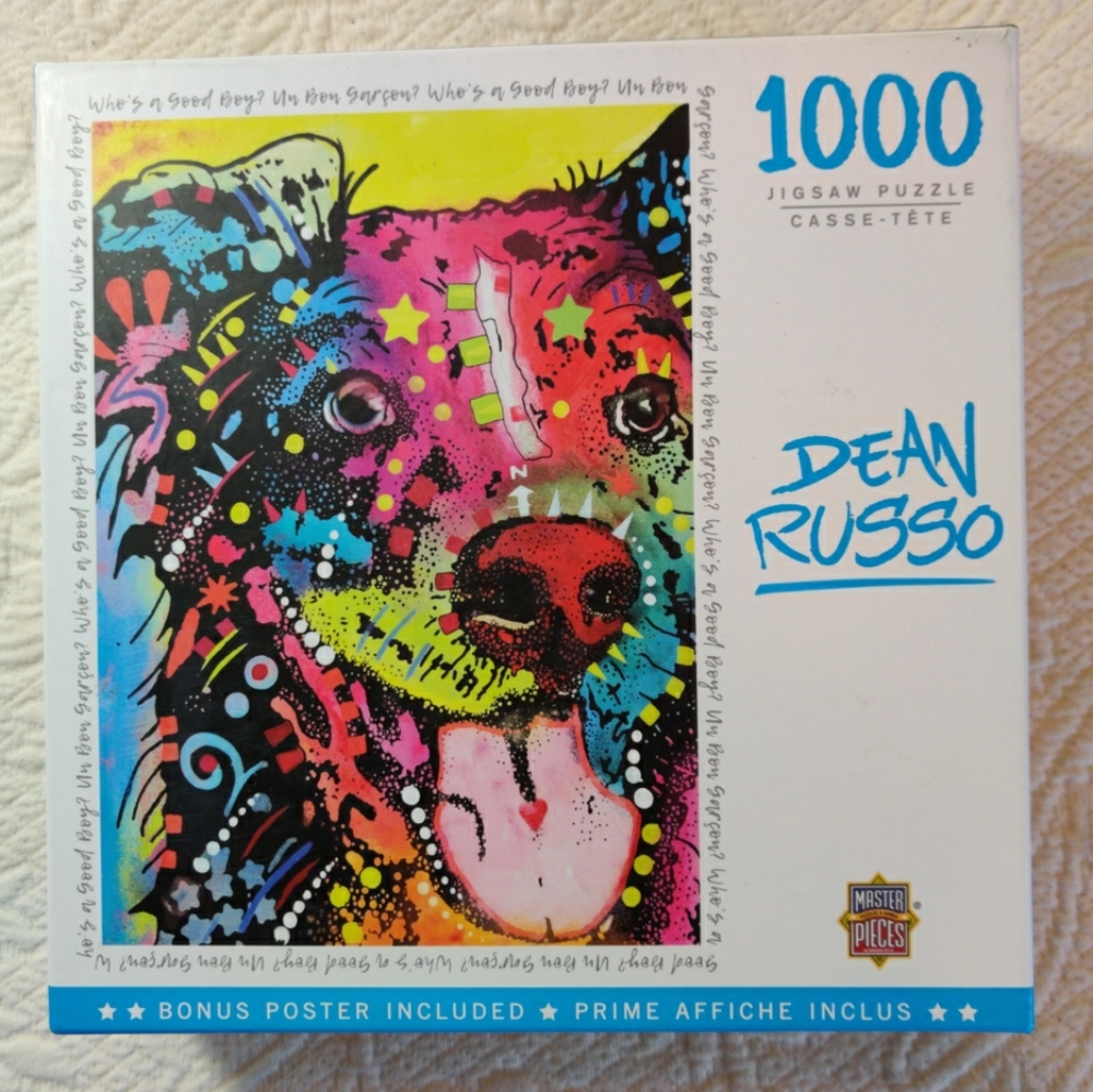 Dean Russo - Who's A Good Boy? 1000 Piece Puzzle And Poster Of Colorful Dog Used
